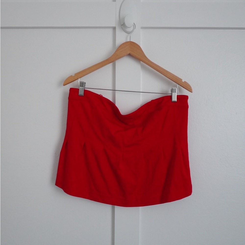 Anthropologie Maeve Red Strapless Blouse - Picture 2 of 4